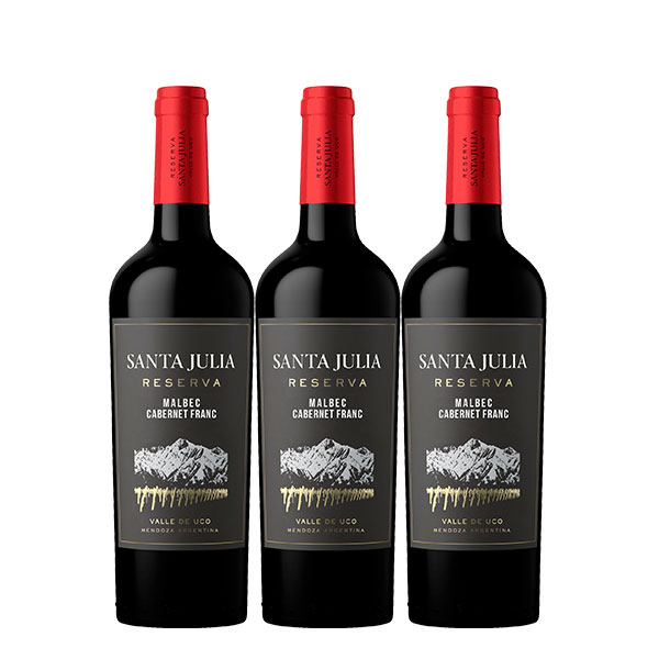 Santa Julia Malbec Cabernet Franc Reserva 750ml. x 3 Botellas
