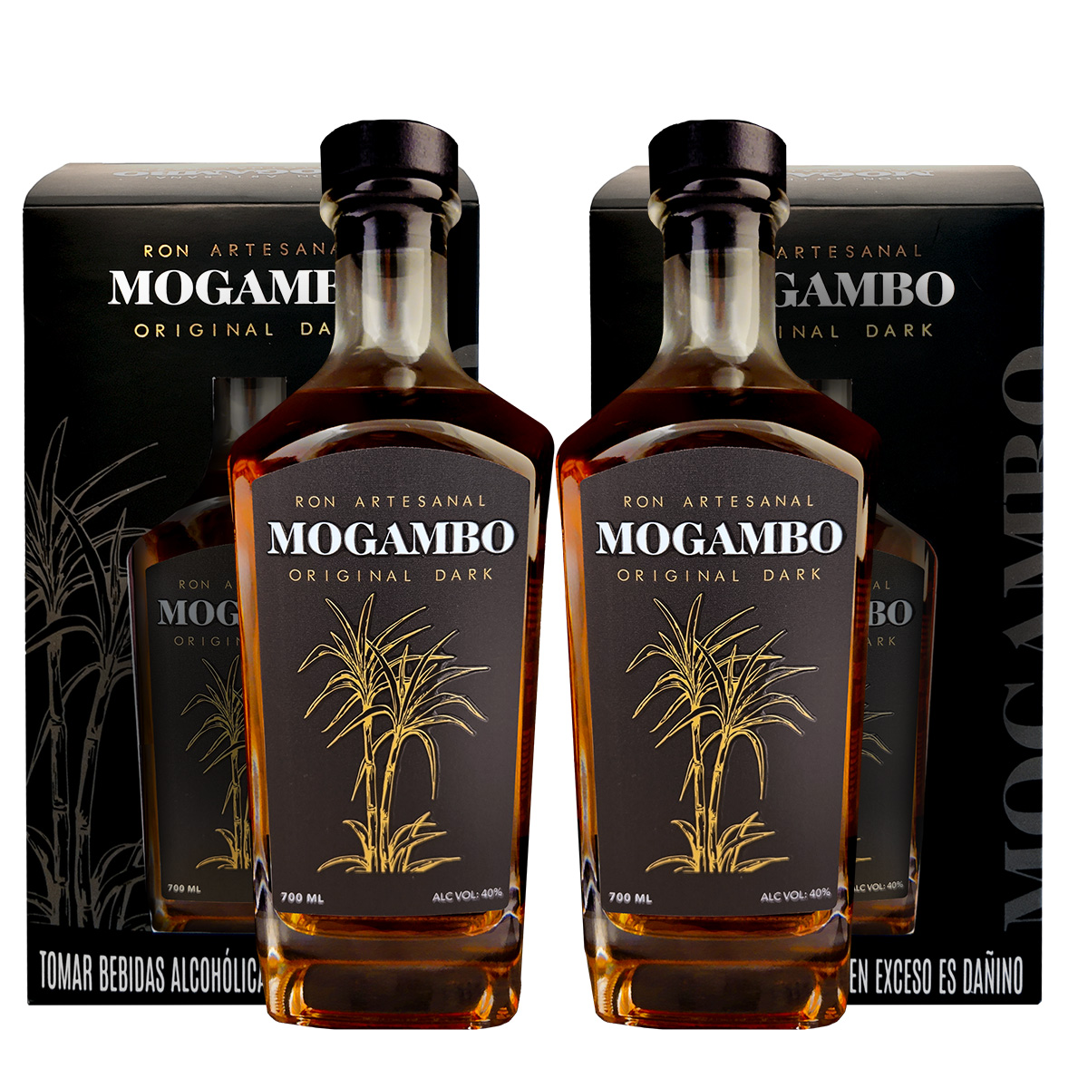 Mogambo Ron Artesanal Original Dark 700 ml. x 2 Botellas