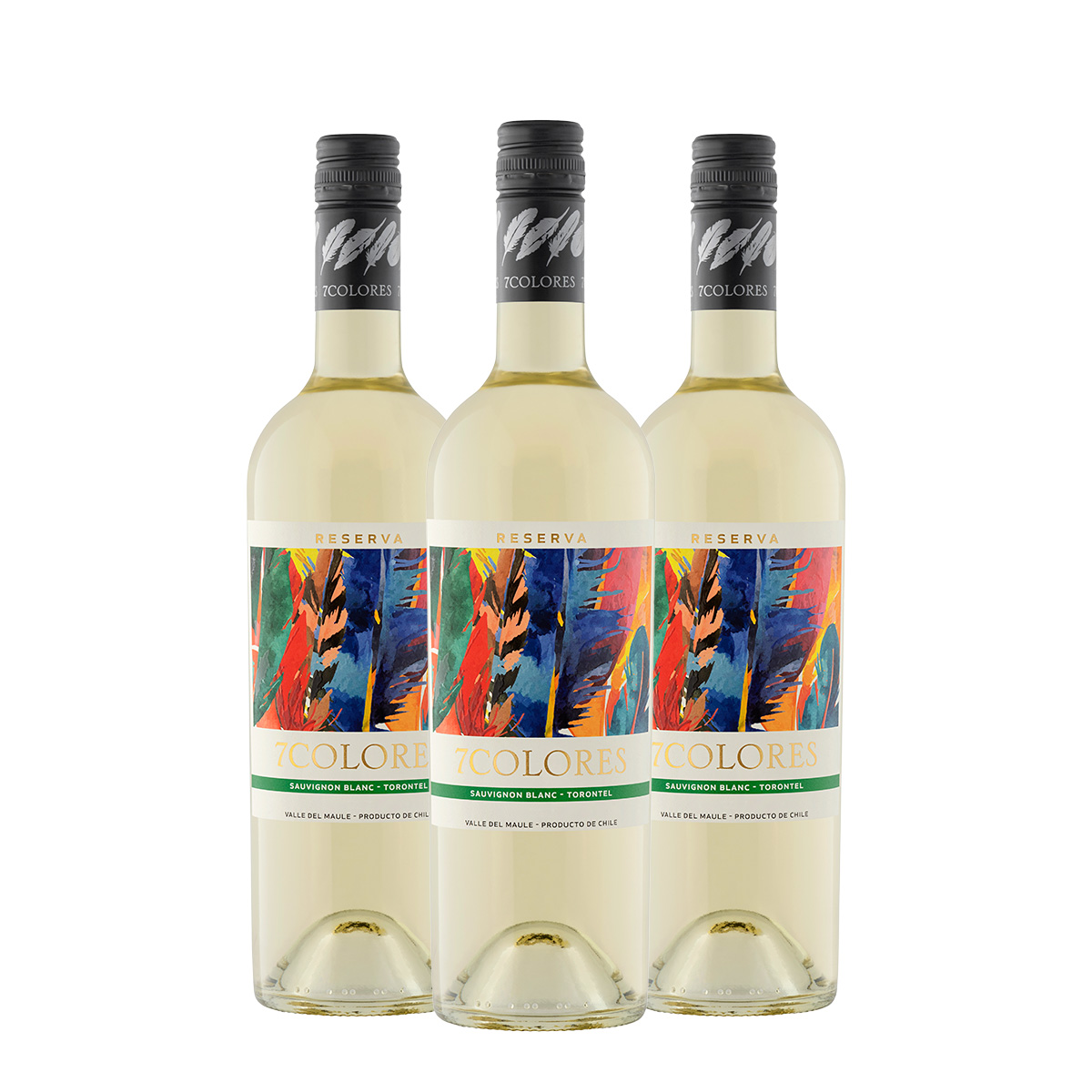 7 Colores Reserva Sauvignon Blanc / Torontel 750 ml x 3 Botellas