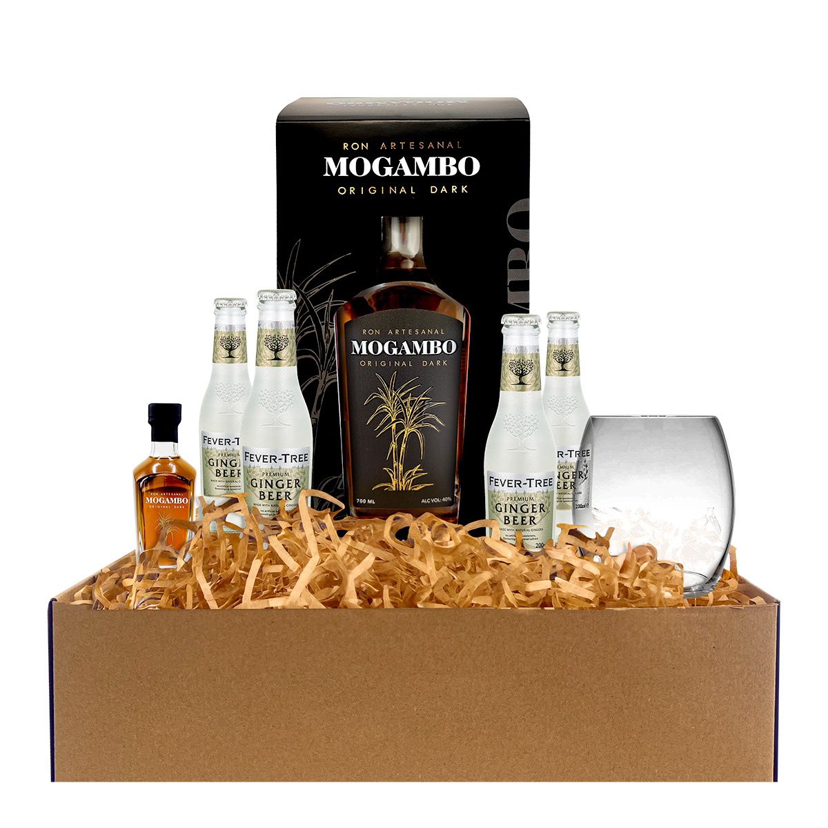 Gift Box Mogambo and Stormy. Pack de regalo exclusivo con acabado de canastería y una exclusiva selección de licorería.