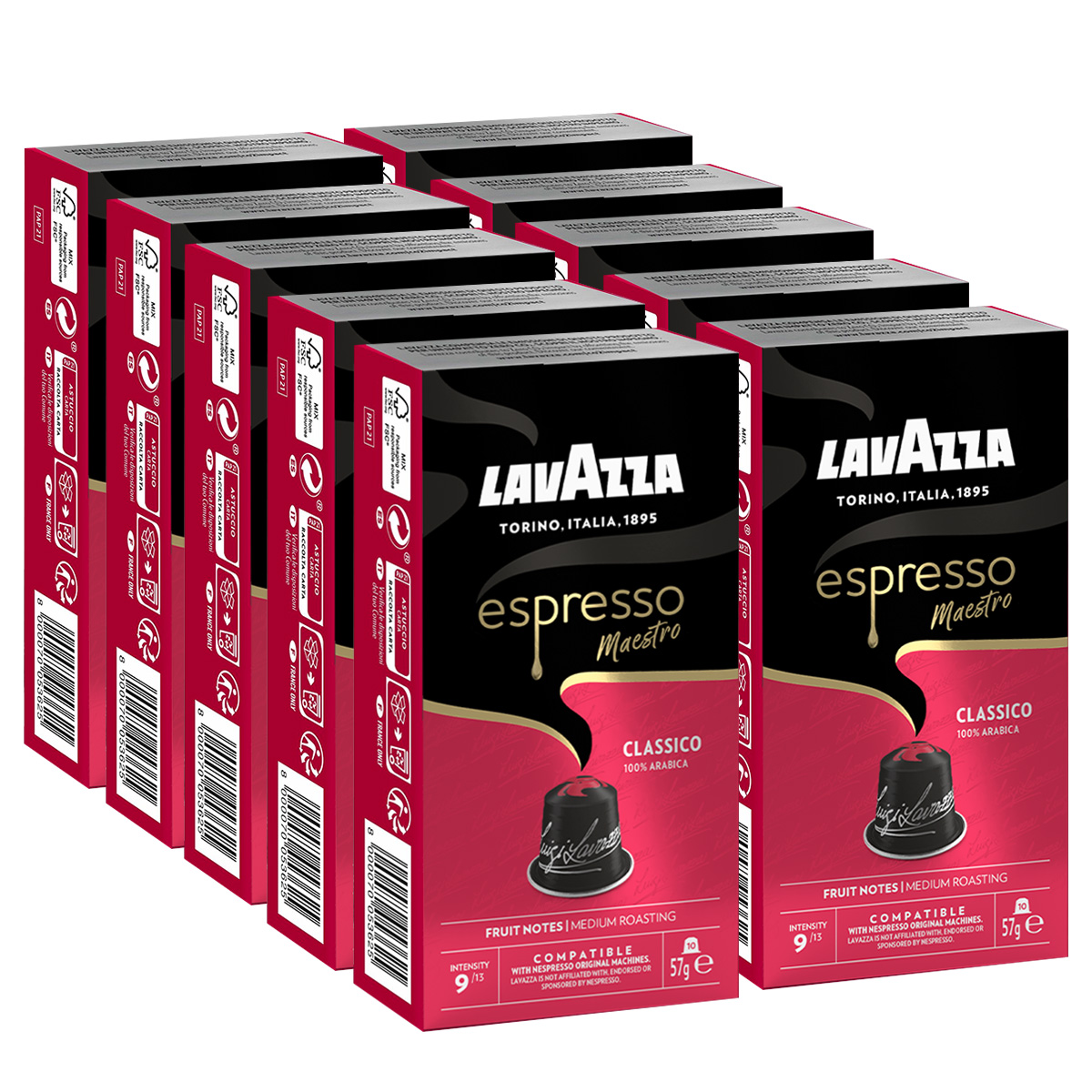 Lavazza Cápsulas de Café Espresso Maestro Classico Compatible con Nespresso®Original x 100 Cápsulas