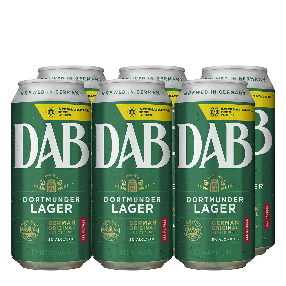 DAB Dortmunder Cerveza Alemana 500 ml x 6 Latas