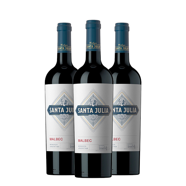 Santa Julia Malbec 750 ml. x 3 Botellas