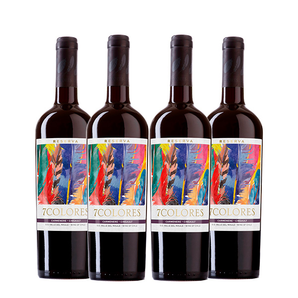 7 Colores Reserva Carmenére / Cinsault 750 ml x 4 botellas