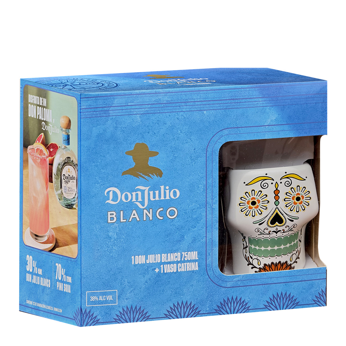 Pack Don Julio Tequila Blanco 750 ml. + Vaso Catrina