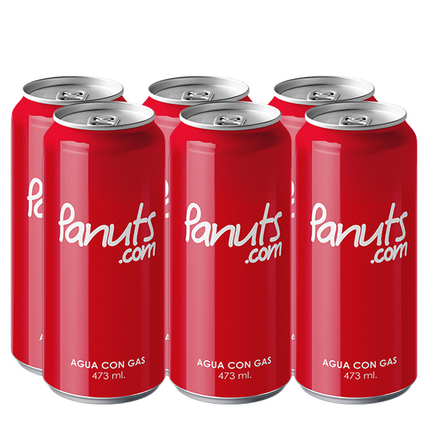 Agua con Gas Panuts.com 473 ml. x 6 Latas