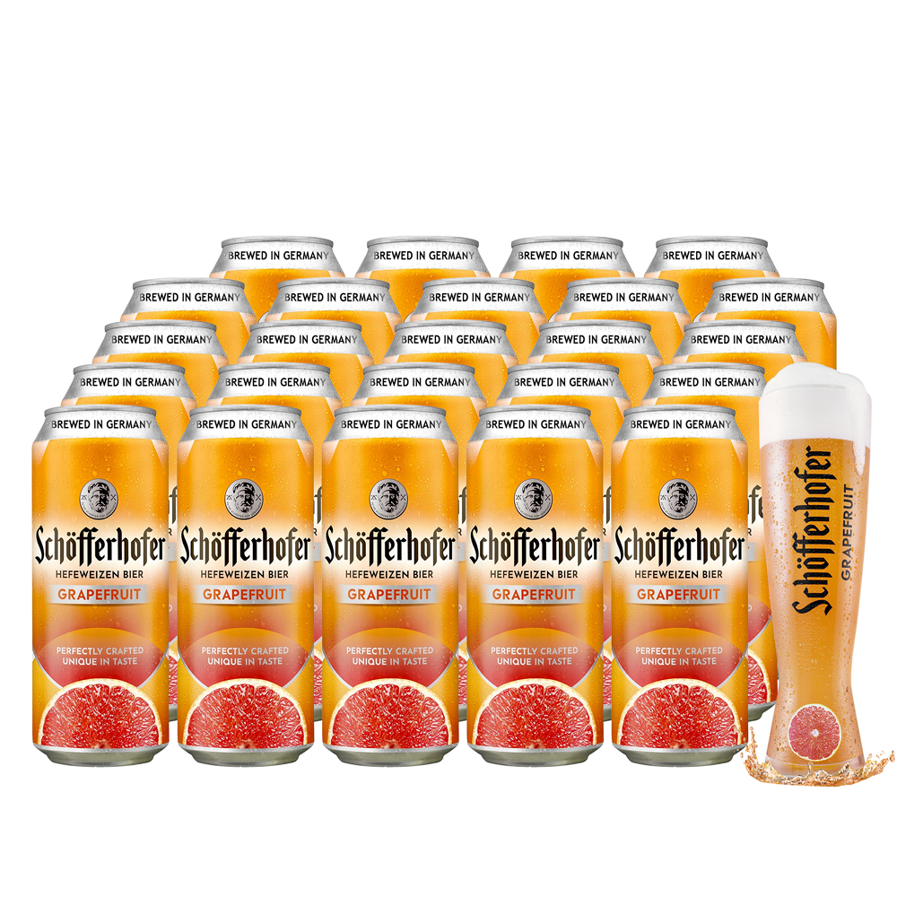 Schöfferhofer Toronja Cerveza Alemana de Trigo x 24 Latas + REGALO: Vaso Cervecero