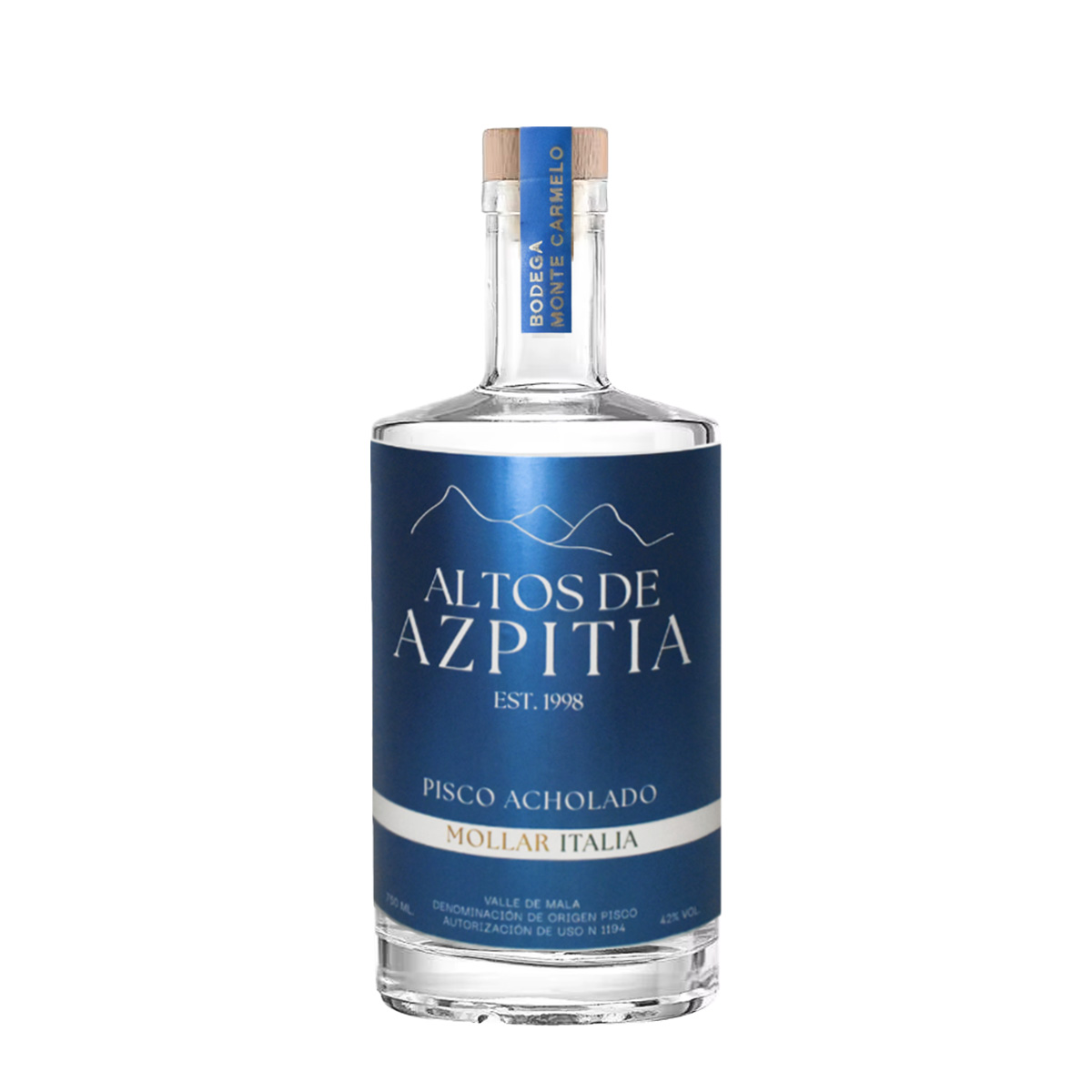 Altos de Azpitia Pisco Acholado Mollar-Italia 750 ml.