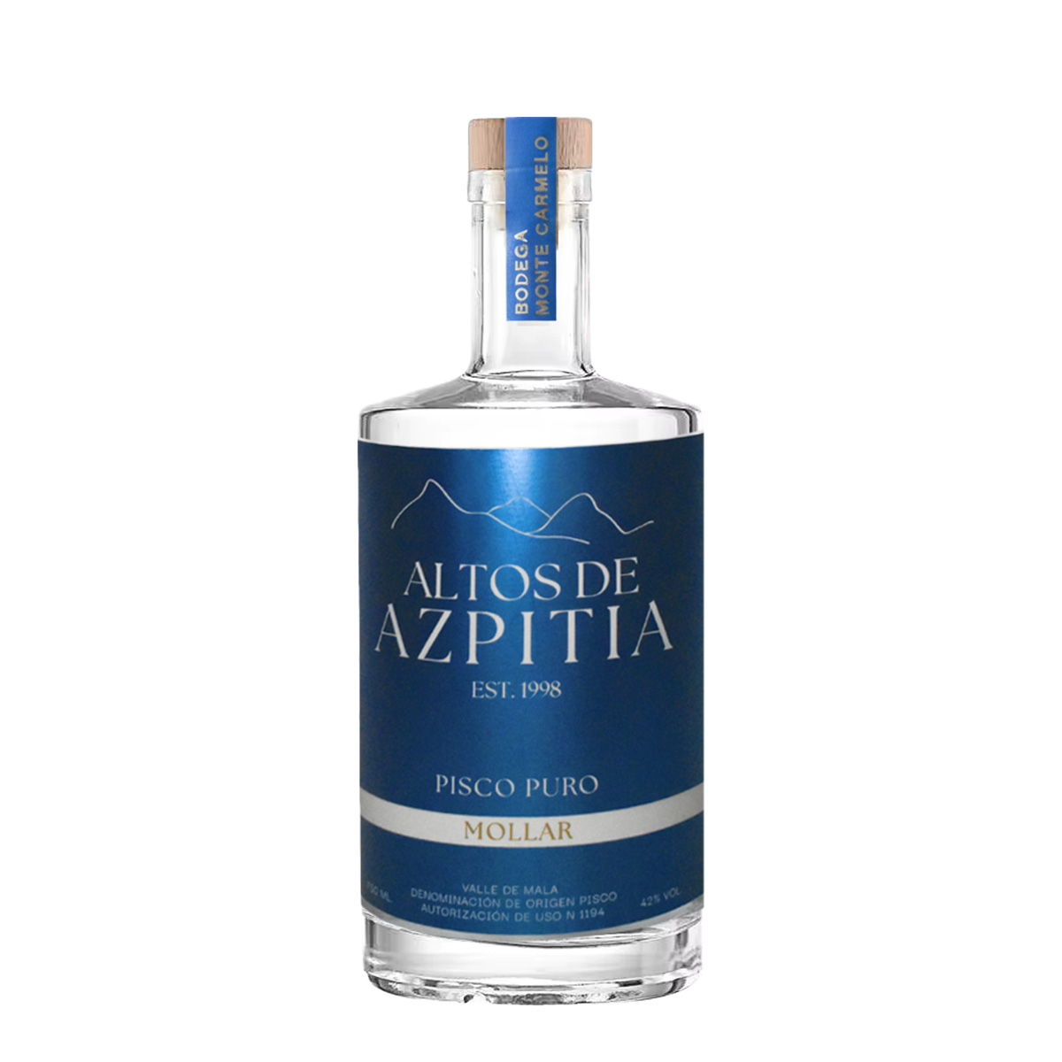 Altos de Azpitia Pisco Puro Mollar 750 ml.