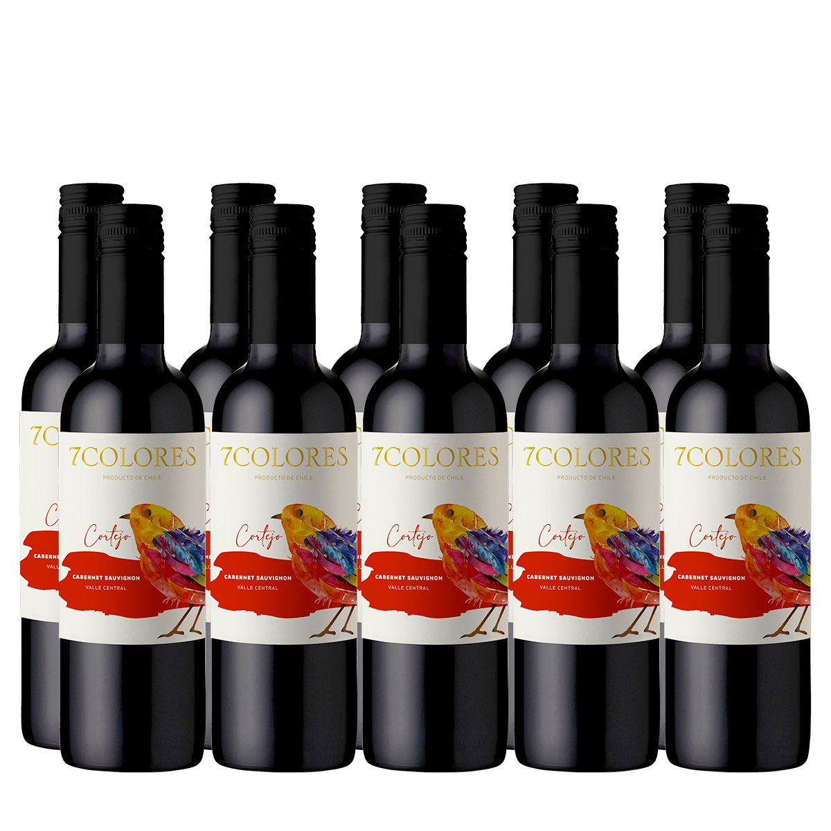 7 Colores Cabernet Sauvignon 375 ml x 10 Botellas Medianas
