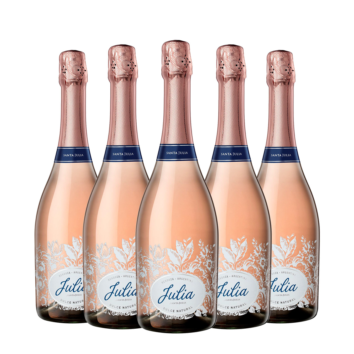 Santa Julia Espumante Rosado Dulce Natural 750 ml. x 5 Botellas