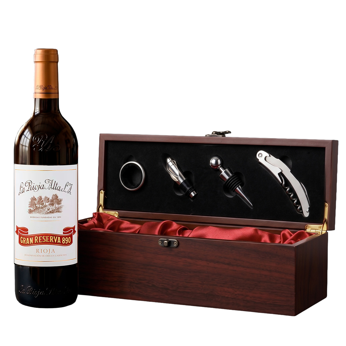 La Rioja Alta Gran Reserva 890 750 ml. + REGALO: Estuche de Madera para Vino con Accesorios