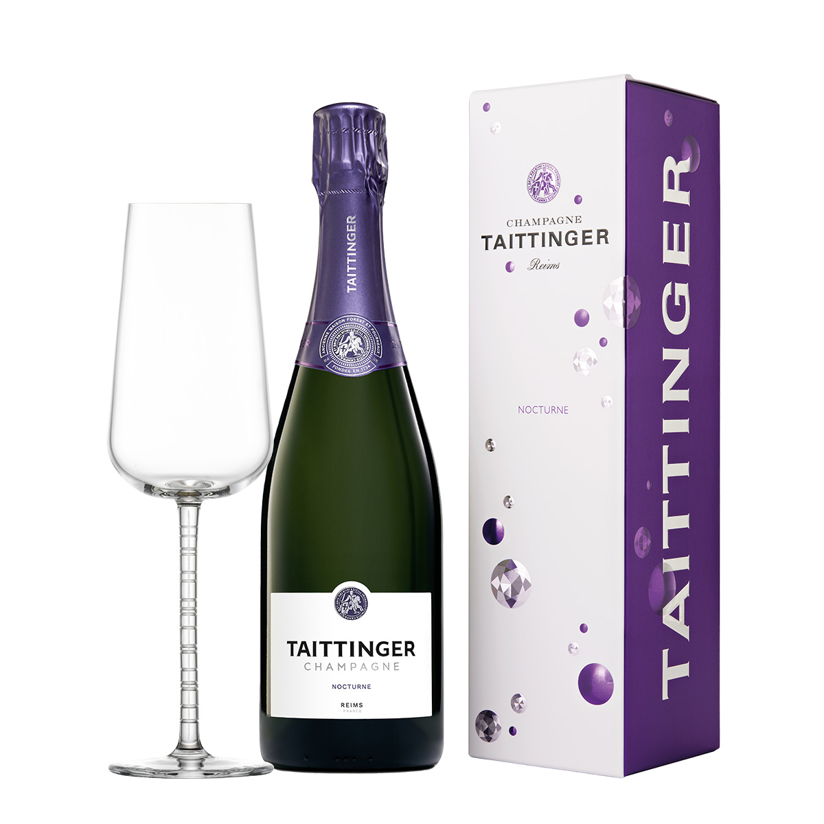 Taittinger Champagne Nocturne 750 ml. + REGALO: Copa de Cristal Alemán